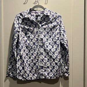 Talbots Blue and White Button Down Shirt